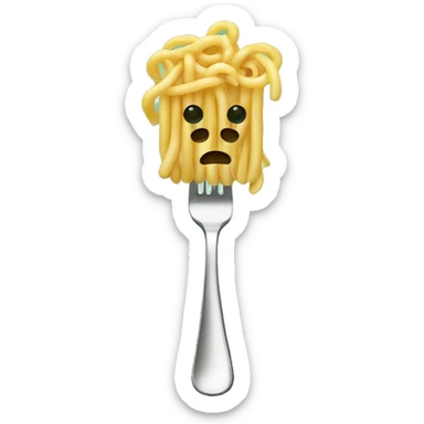 noodles on a fork sticker