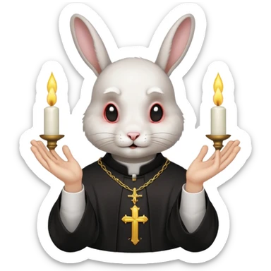 Priest Exorcist rabbit  sticker