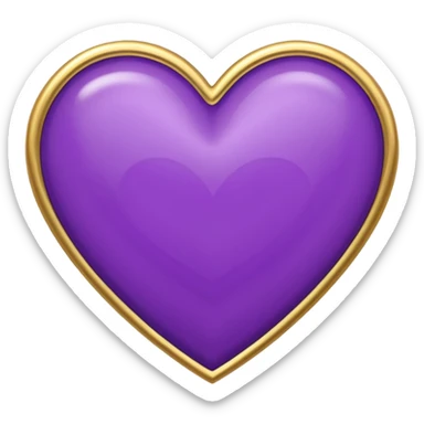 purple heart with a zigzag border sticker