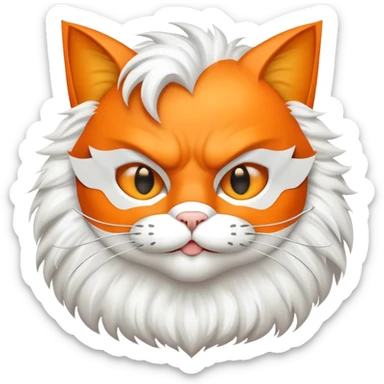 a kind cat wearing a batman mask sticker