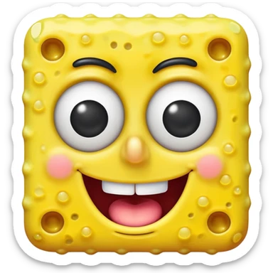 Spongebob Squarepants, cartoon style, bright colors, cheerful expression sticker