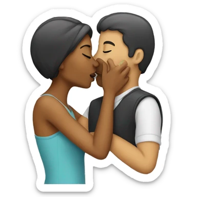 Two people kissing sticker