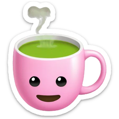 Hot Matcha in a pink mug sticker