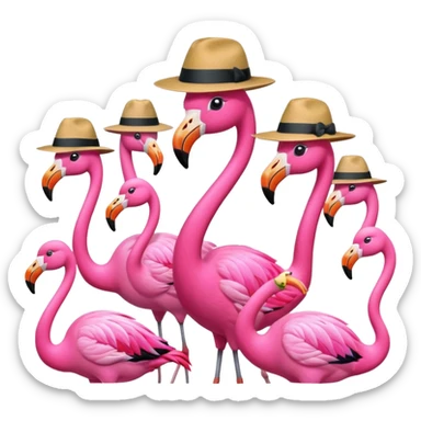 Fedora Flamingos sticker