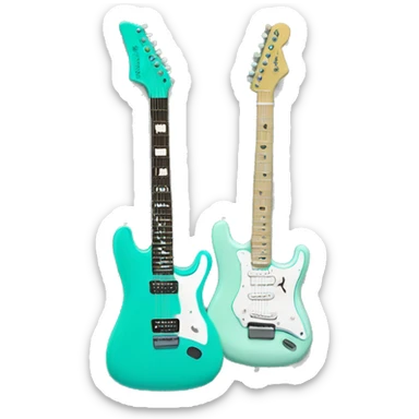 Turquoise electric guitar  sticker
