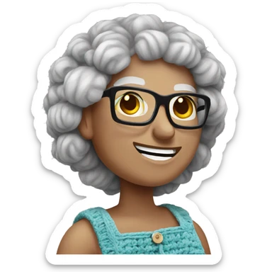 Crochet granny square sticker