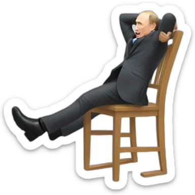 Putin falling off chair sticker