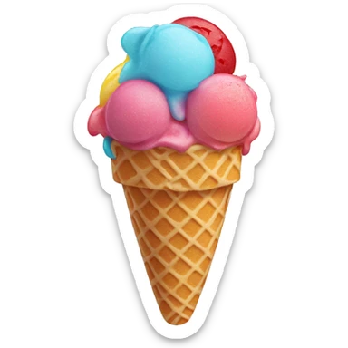 Tall ice cream with gummy bears sticker