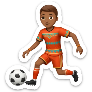 Águila real de nacionalidad mexicana con vestimenta de la cultura azteca que juegue fútbol sticker