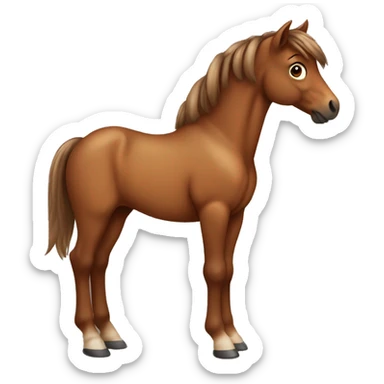extremely cute full body BROWN baby horse sticker