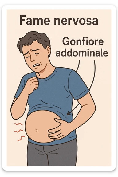 fame nervosa gonfiore addominale in italiano sticker