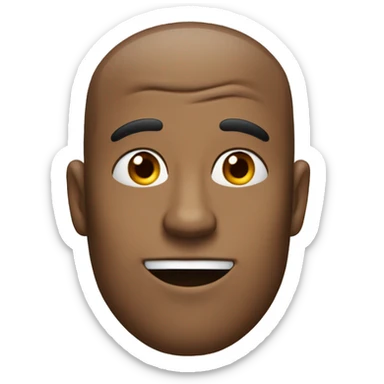 Generate a man with a small head, large nose, forehead wrinkles,buck teeth and Hair long on the sides and buzzed up top sticker