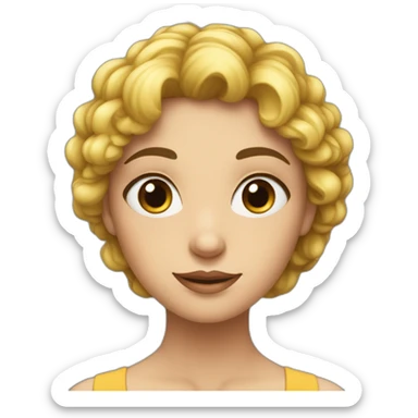 Fille yeux bleus et cheveux châtains  sticker