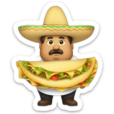 Fat mexican taco eater sticker
