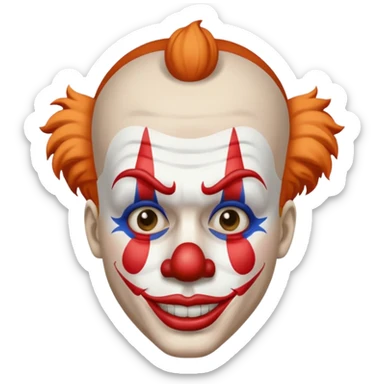Clown WITH WHITE STROKE sticker