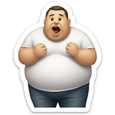 small fat guy who eats  sticker