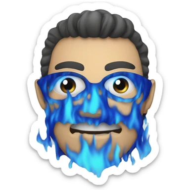 Blue flame simpledesign sticker