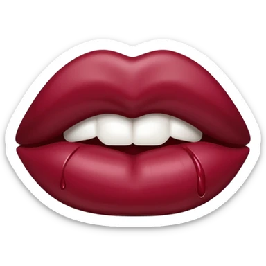 A burgundy-colored lipstick kiss mark. sticker
