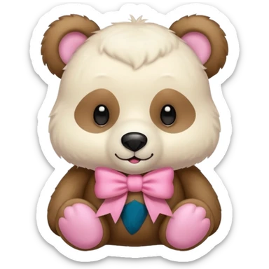 Cozy Bear with a pink bow sticker