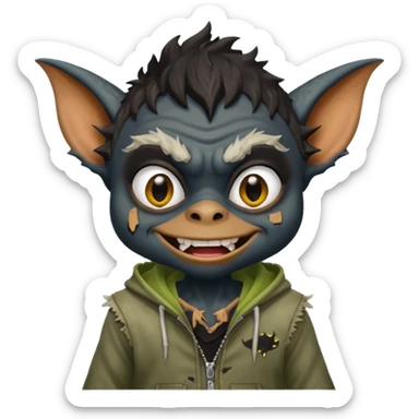 Gremlin with black skin sticker