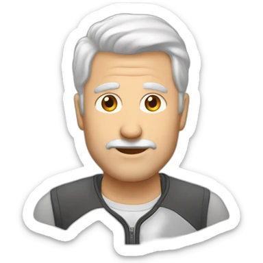 man white, hair style Backham, olhos castanhos, 45 age sticker