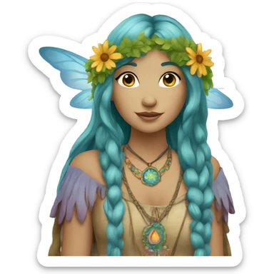 Bohemian hippie fairy sticker