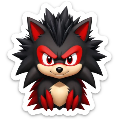 Shadow the hedgehog with black and red fur sticker