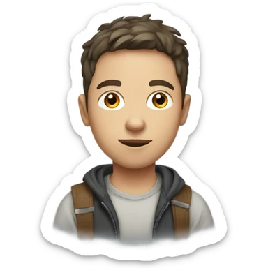 casual indoor portrait of boy sticker