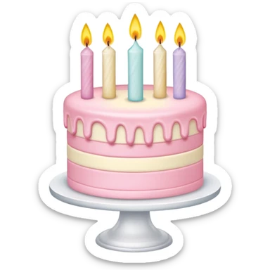 pastel pink birthday cake sticker