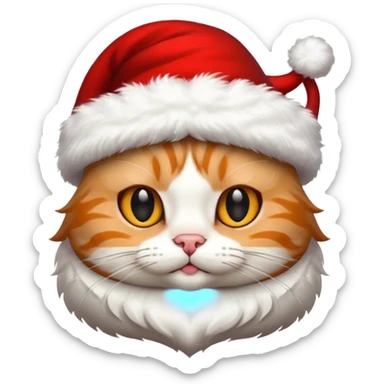 gato com gorro de natal sticker