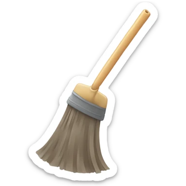 Dusty smartphone being swept clean with a broom sticker