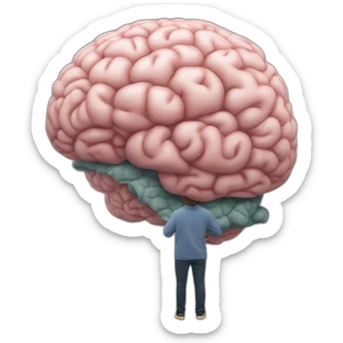 Humongous brain on a small person  sticker