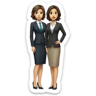 businesswomantwo caucasian brunette girls sticker