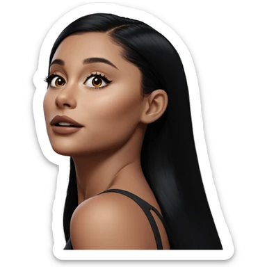 realistic portrait of black-haired girl sticker