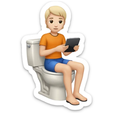 Pooping on a toilet sticker