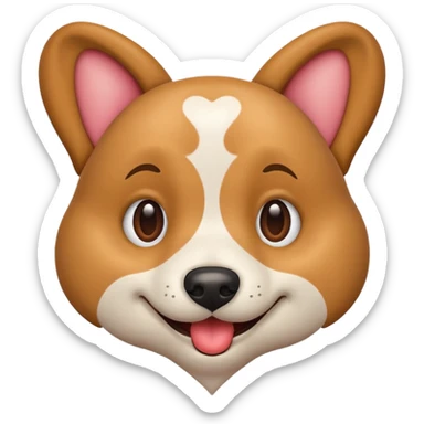 happy dog face inside a heart sticker