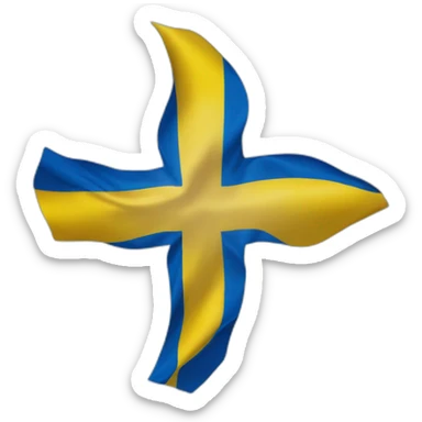 Bandera de Asturias, fondo azul con una cruz amarilla sticker