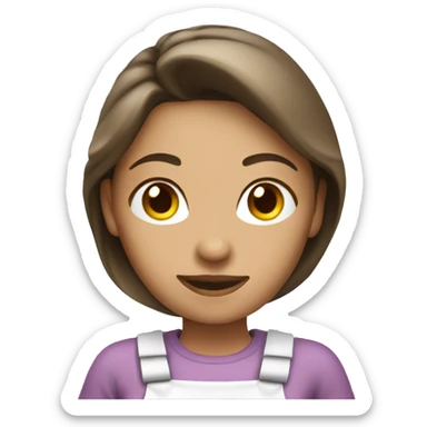 Cleaning maid light brunette with one spray bottle  sticker