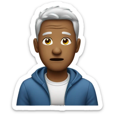 Distressed man sticker