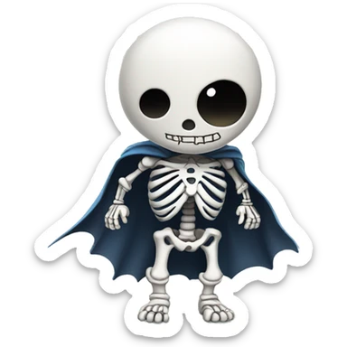 cute kawai superhero skeleton sticker