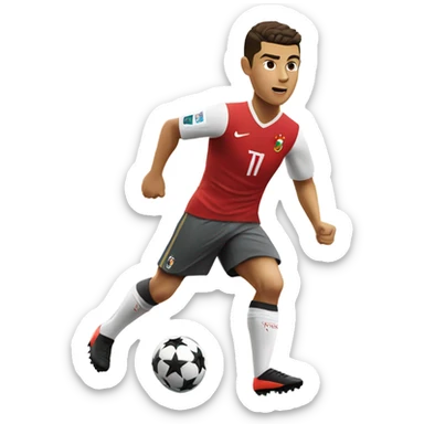 Cristiano Ronaldo doing  playing football  sticker