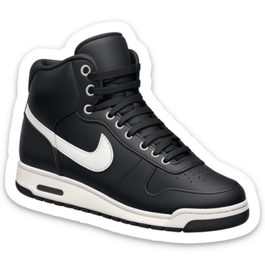 an ios genmoji for a black mid top sneakers sticker