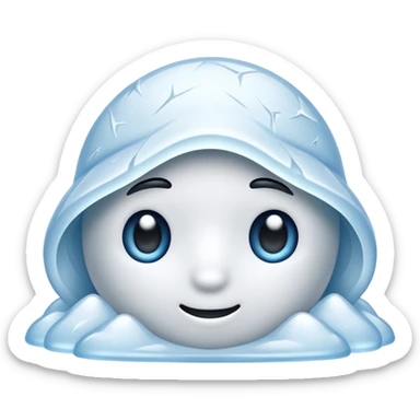 Frost creeping over the surface, half-covered sticker