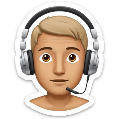 Guy listening music sticker