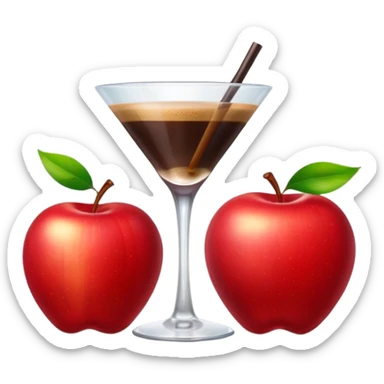 The apple heart eye emoji except the emoji has espresso martinis for eyes sticker