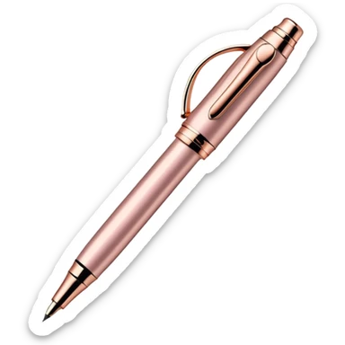 Realistic rose gold fancy ink pen  sticker