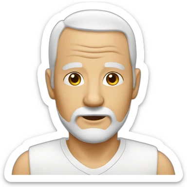 bald old man with beard wrinkles  sticker