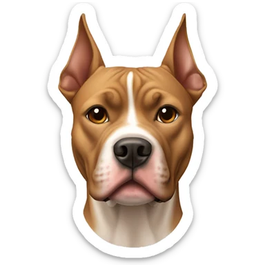 Light brown pitbull ears CROPPED short sticker