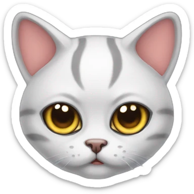 a cute big eyed cat mixed with a demon sticker