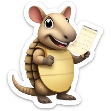 Armadillo with a Calendar and todo list sticker